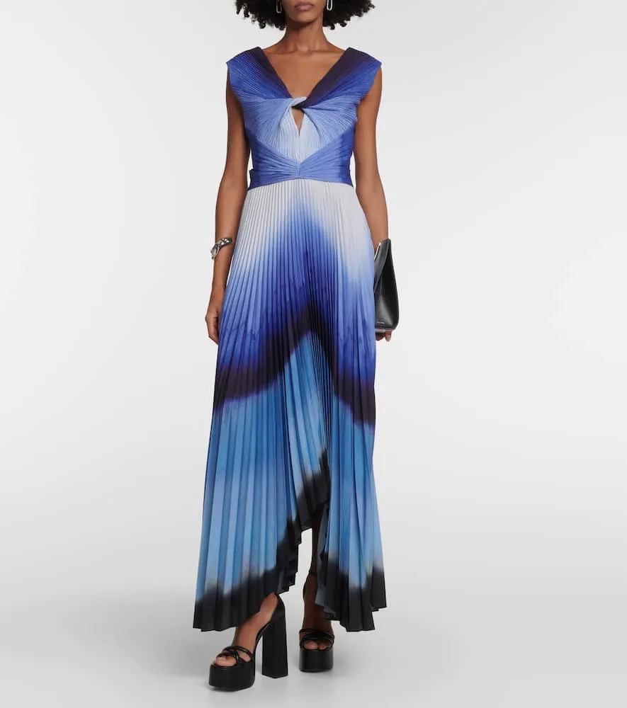 Altuzarra Printed pleated maxi dress