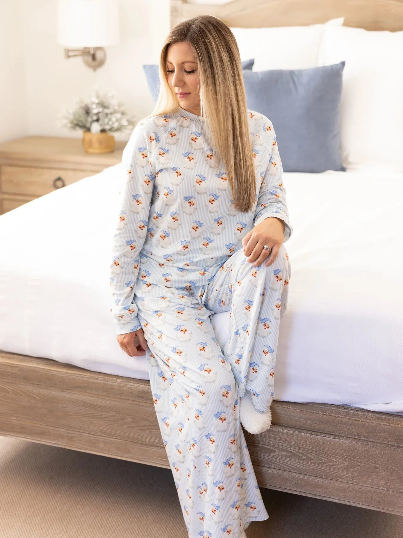 Annie Santa Baby Blue Pajama Set