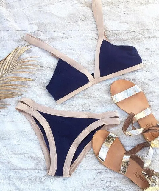 bikini 2017 New Women Push Up Bikini Set Vintage Biquini Ruffled Swimsuit