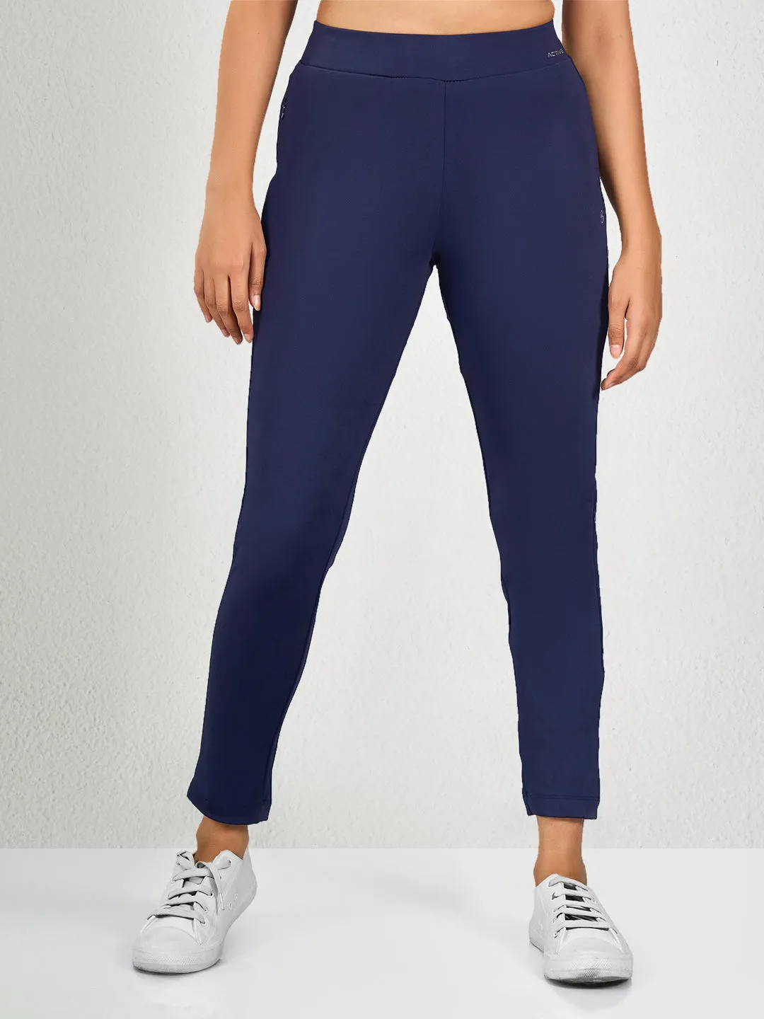 Blue Solid CP Yoga Pants