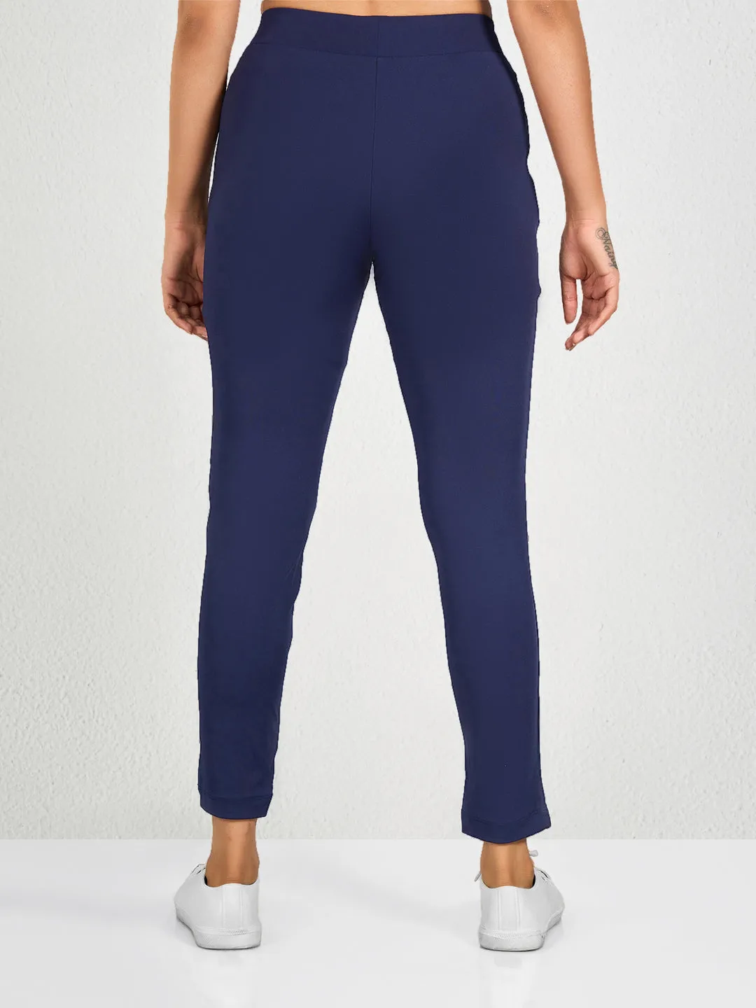 Blue Solid CP Yoga Pants