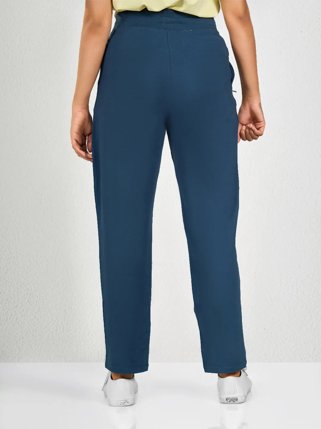 Blue Solid CR Track Pant