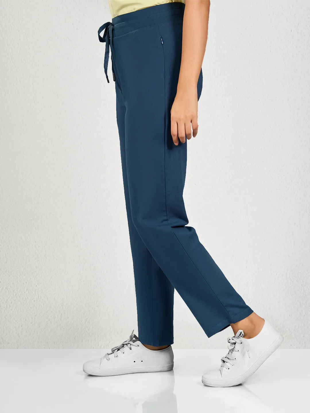 Blue Solid CR Track Pant