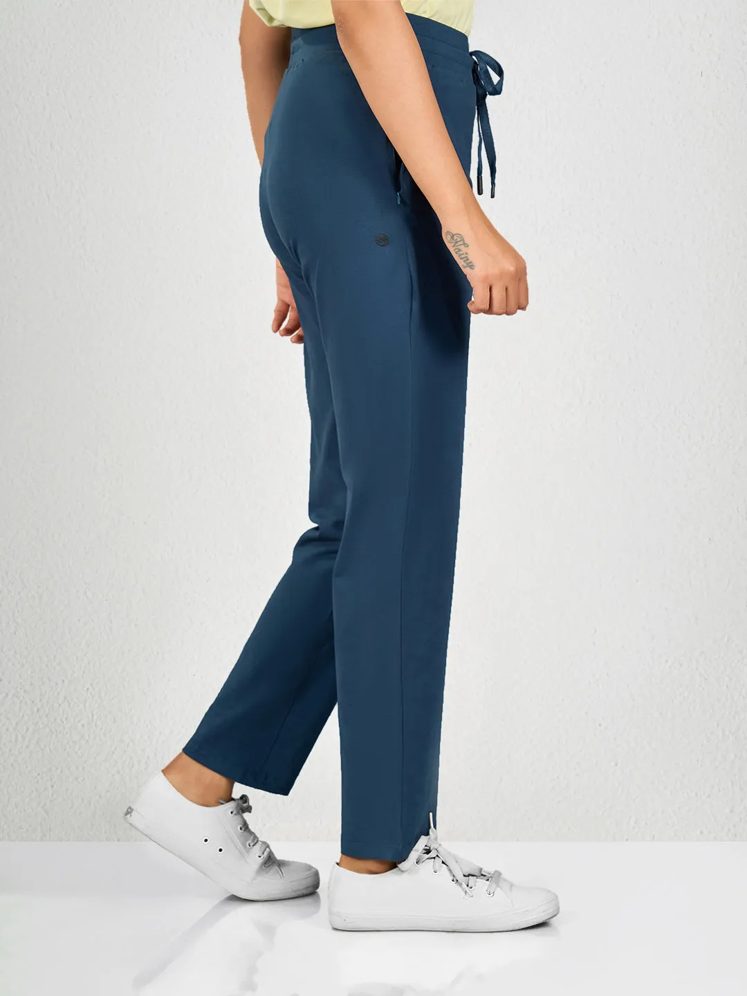 Blue Solid CR Track Pant