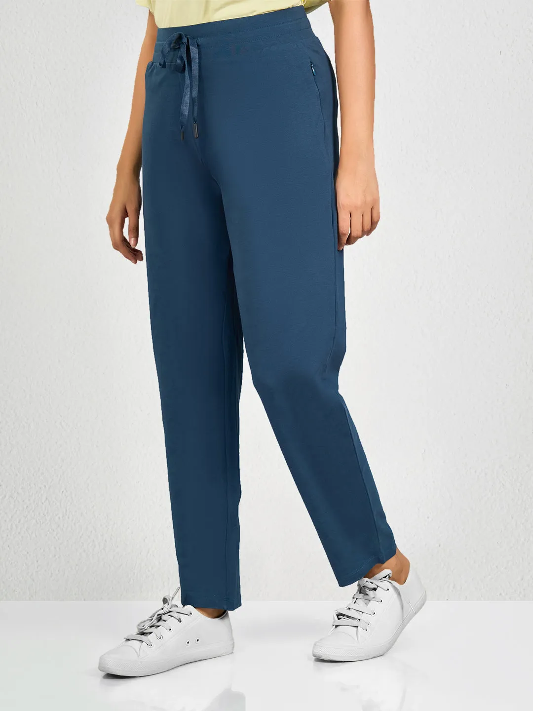 Blue Solid CR Track Pant