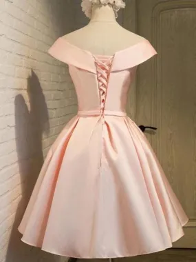 Bridelily A-Line Satin V-neck Sleeveless Short/Mini With Sash/Ribbon/Belt Dresses