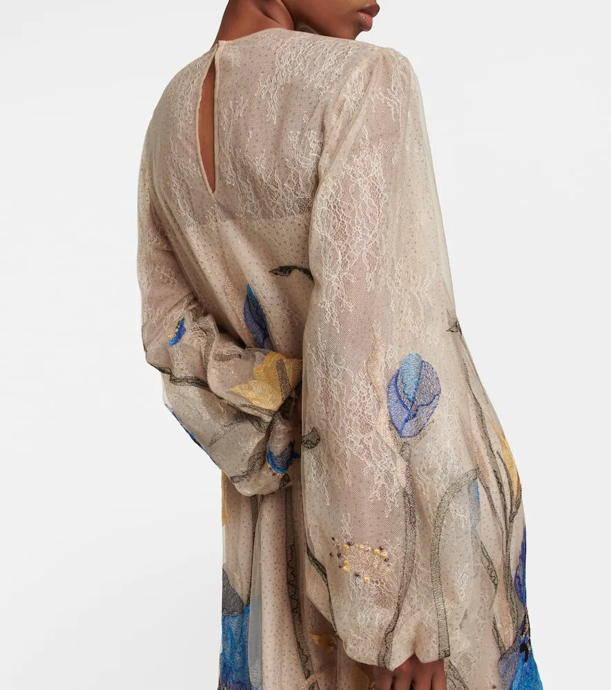 Costarellos Yesenia embroidered tulle and lace gown