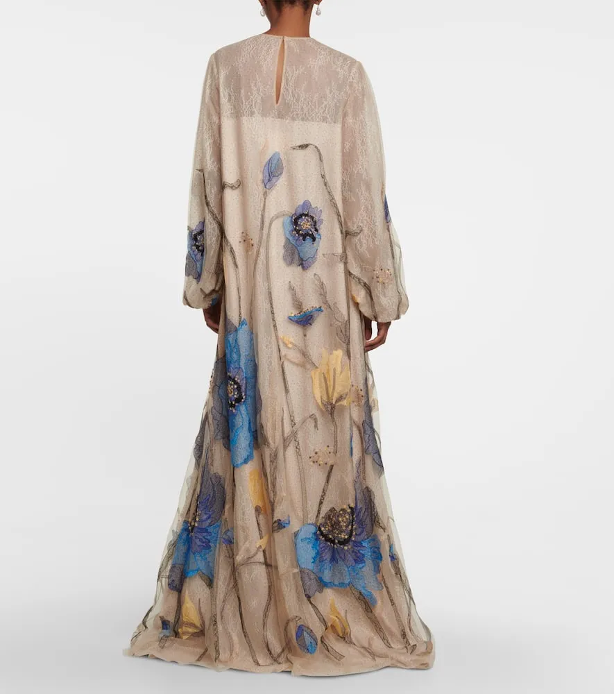 Costarellos Yesenia embroidered tulle and lace gown