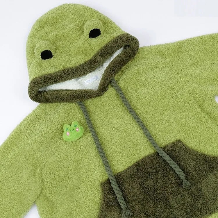 Cute Double-sided Velvet Frog Pajamas
