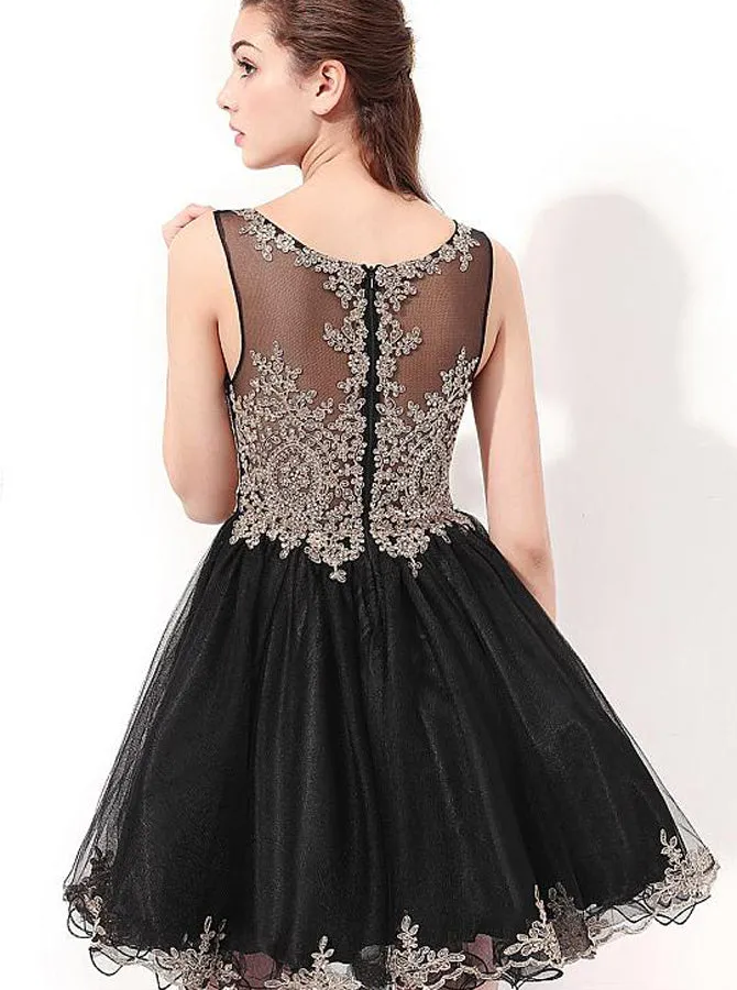 Dark Navy Homecoming Dresses,Tulle Sweet 16 Dress,Short Homecoming Dress,HC00104