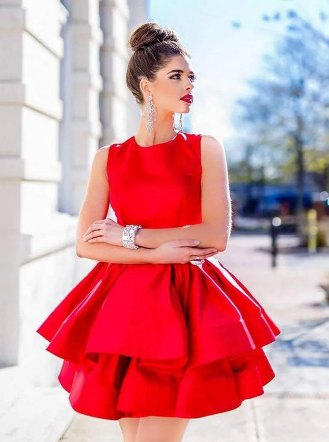 Layered Homecoming Dress,Short Prom Dress,Modest Homecoming Dress,HC00200