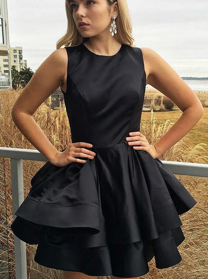 Layered Homecoming Dress,Short Prom Dress,Modest Homecoming Dress,HC00200