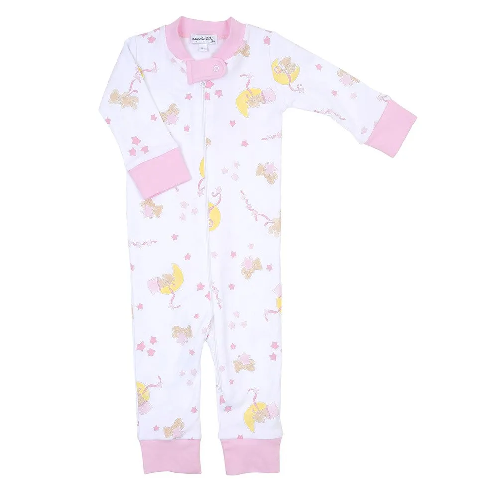 Magnolia Baby Girls Moon and Stars Zipped Pajamas - Pink