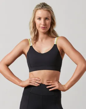 Mineral Sports Bra in Black & Yellow