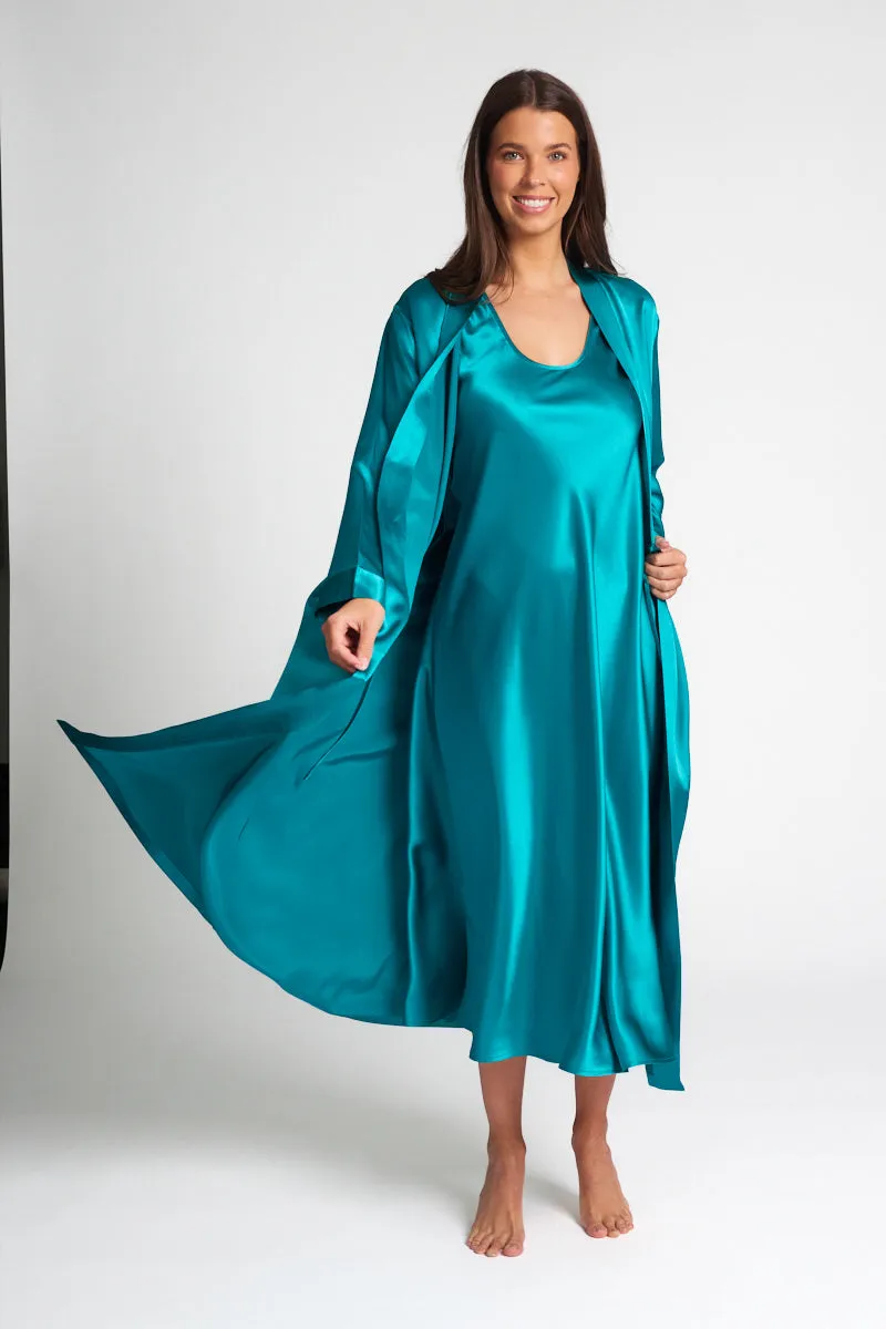 Peacock Silk Long Robe