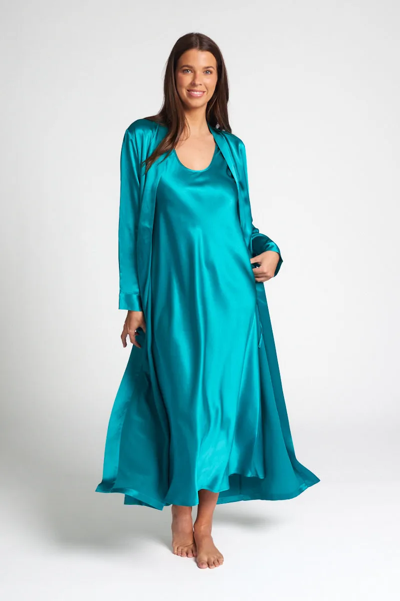 Peacock Silk Long Robe