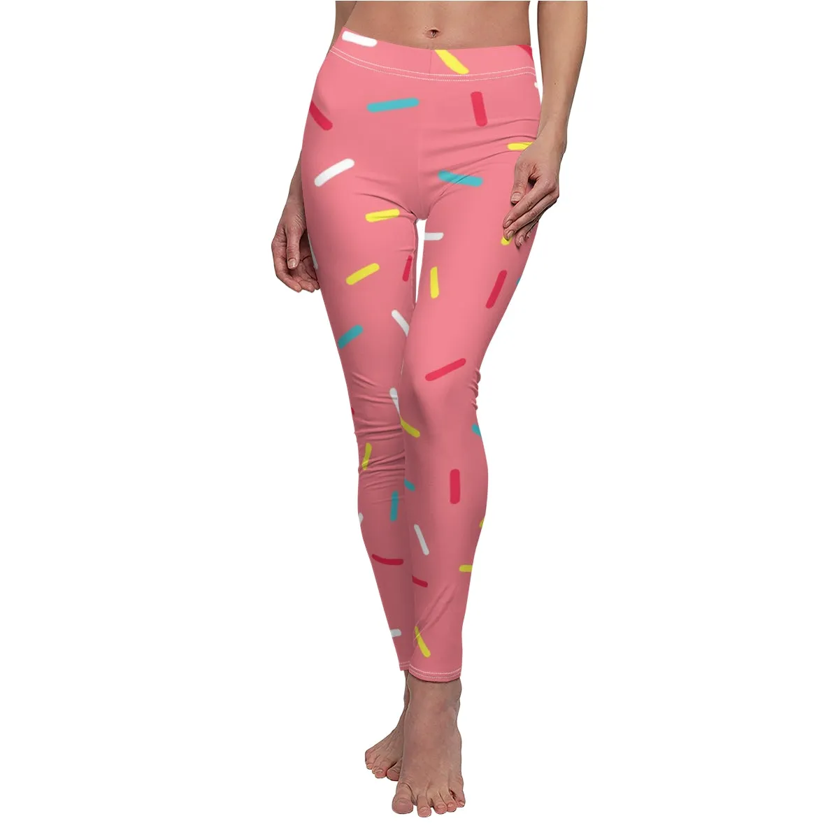 Pink Donut Sprinkles Women's Yoga Pants