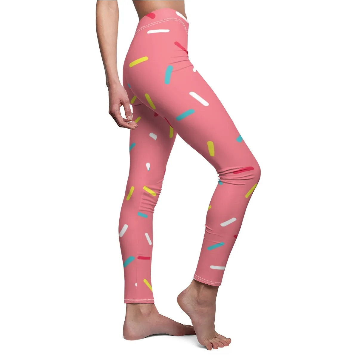Pink Donut Sprinkles Women's Yoga Pants