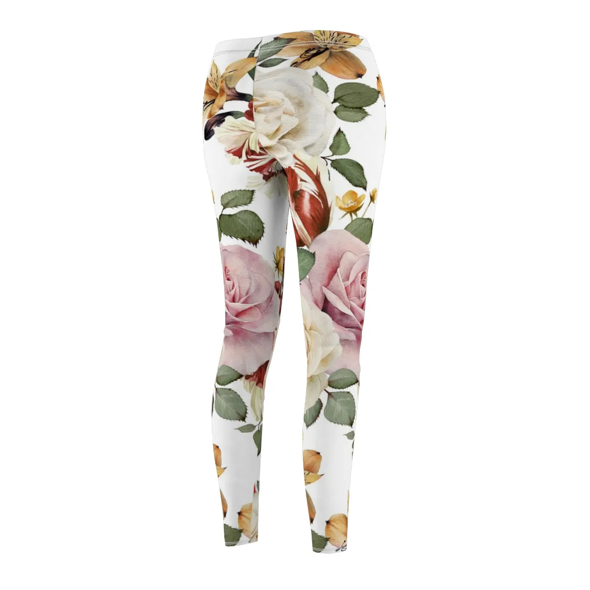 Red White & Pink Roses Women's Leggings