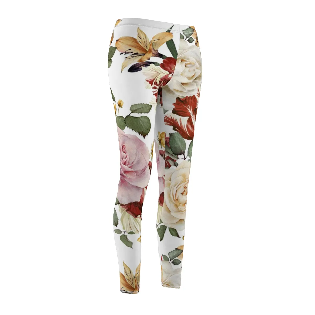 Red White & Pink Roses Women's Leggings