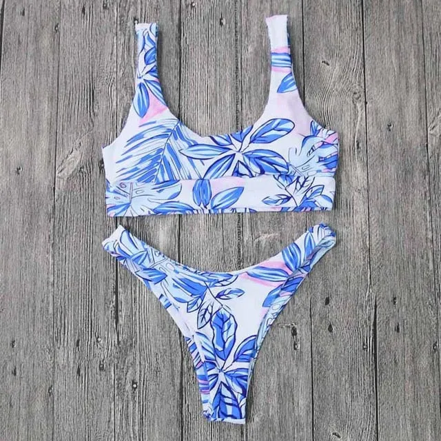 Sexy Printed Push Up Brazilian Bikini