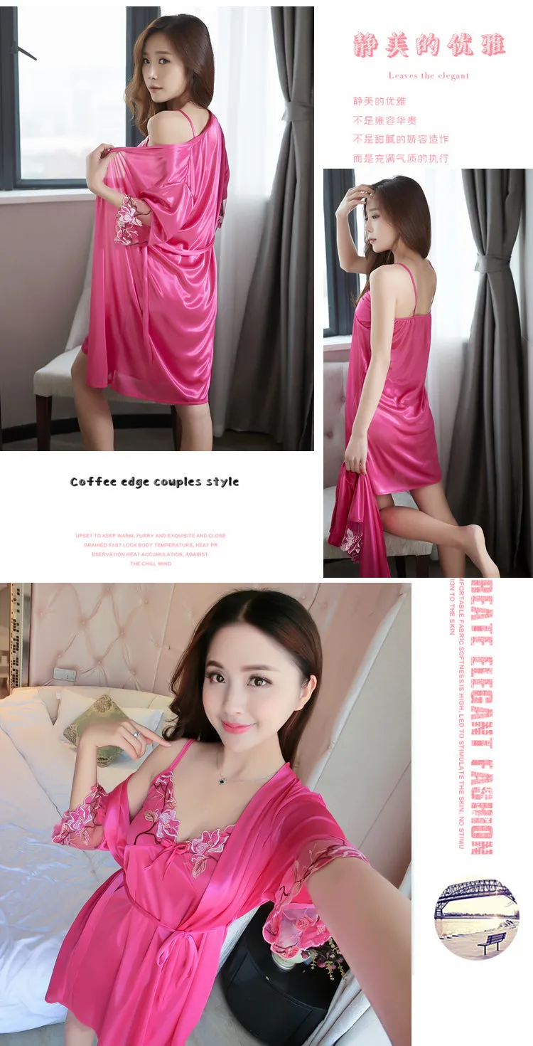 Sexy Women Pajamas Fashion Embroidery Sleepwear Female Sexy Elegant Women Pyjamas S4833647