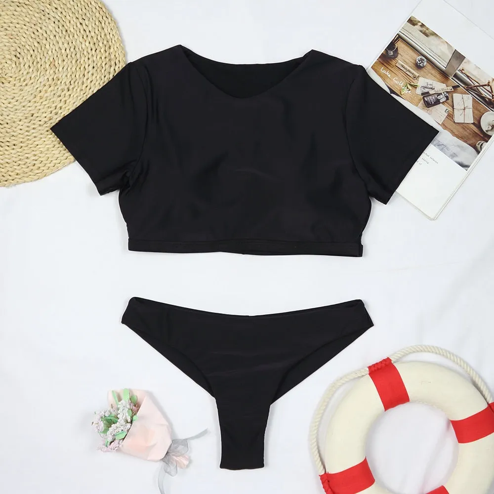 VenusFox Surfing Swimsuit for Women Long Sleeve One Piece Bodysuit Leaves Print Sexy Bikini Brasileño Summer Push Up Swimwear