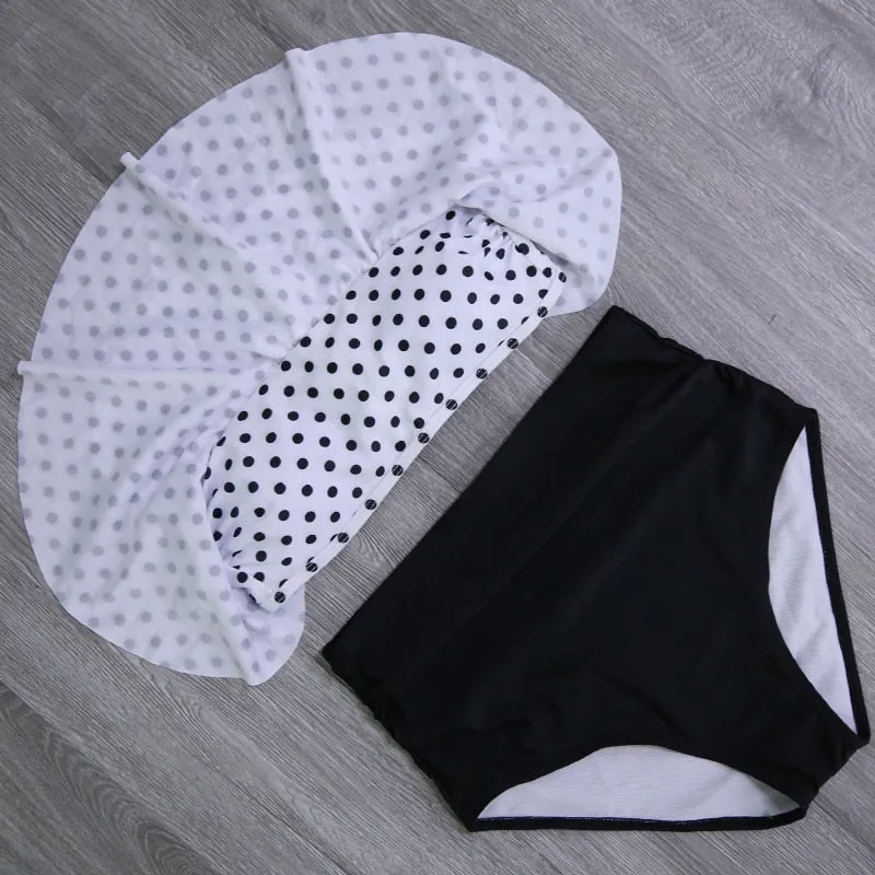 VenusFox Vintage High Waist Push Up Bikini Set