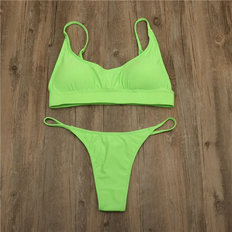 Women Sexy Solid Bikini Set  2019